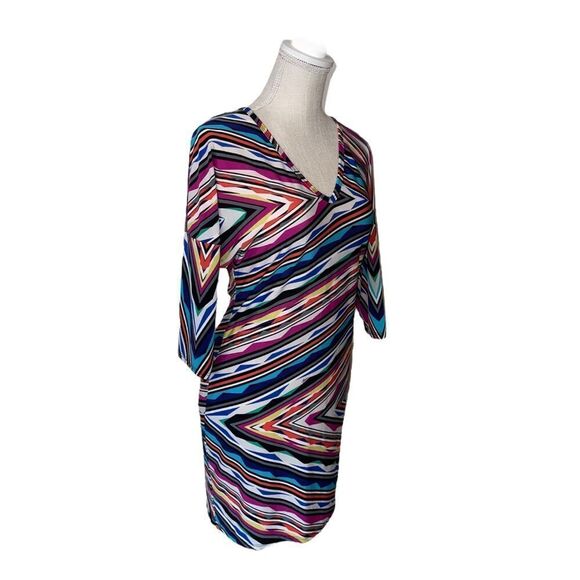 Trina Turk Dominica 2 Multicolored Striped 3/4 Length Sleeve Mini Dress Size XS - Picture 6 of 16